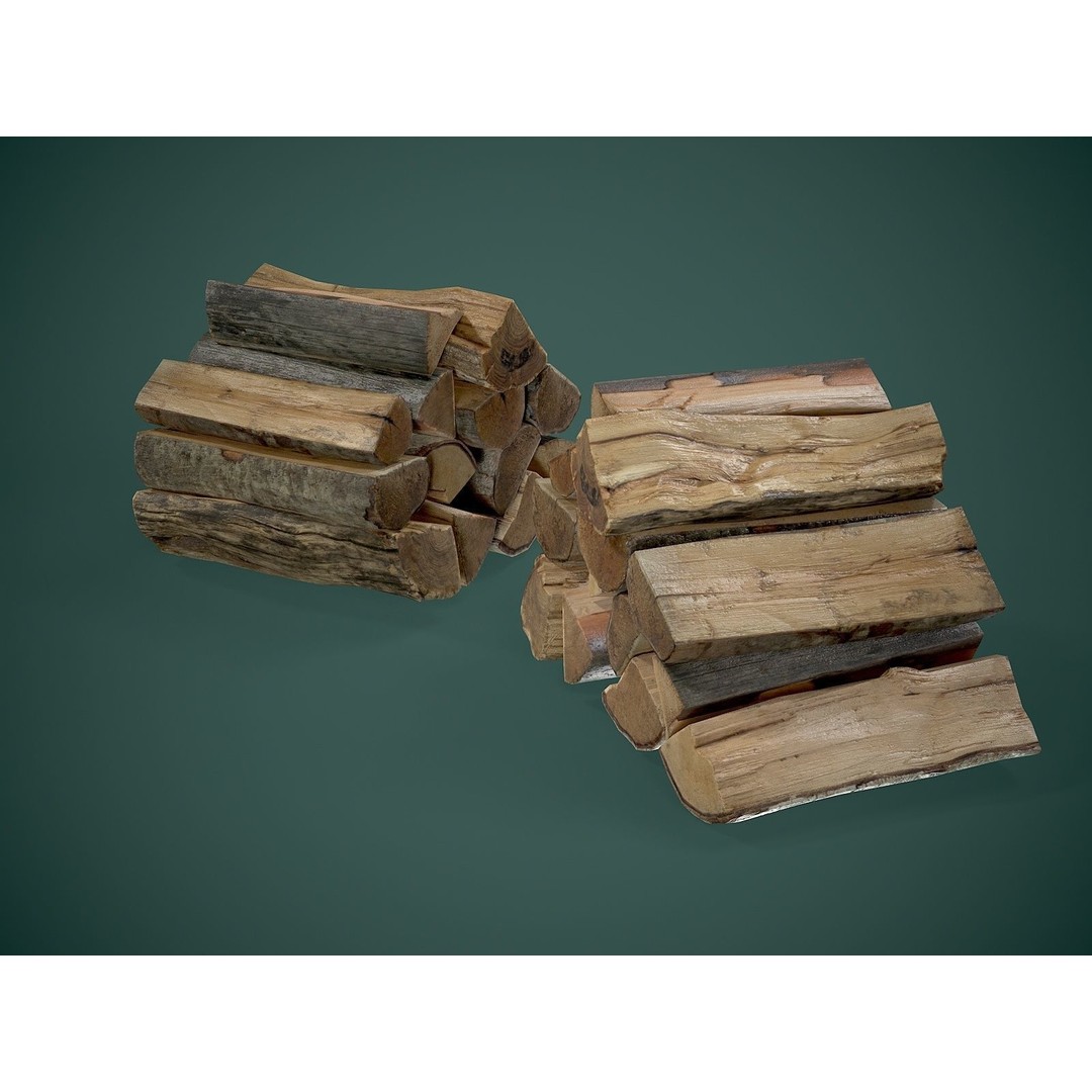 Firewood 3D Model – Low Poly Outdoor Prop, FBX Game Asset - View 7