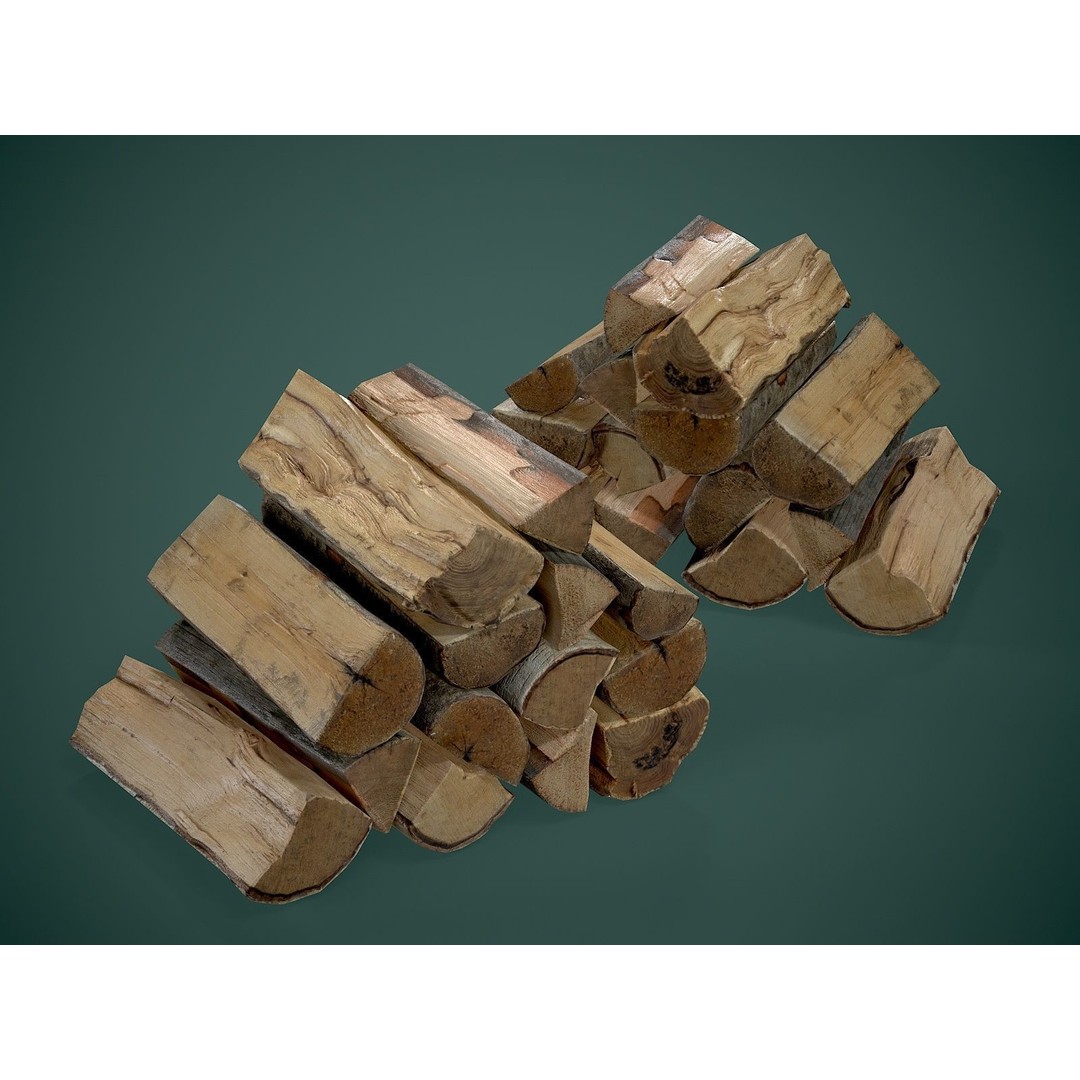 Firewood 3D Model – Low Poly Outdoor Prop, FBX Game Asset - View 9