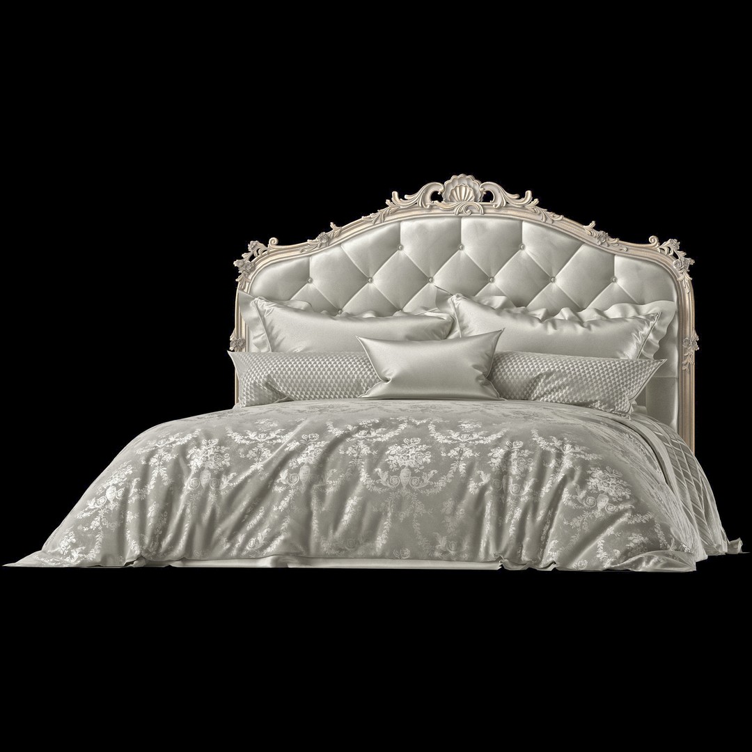 Silvano Grifoni Bed 3D Model – Classical Rococo Design, FBX & OBJ - View 11