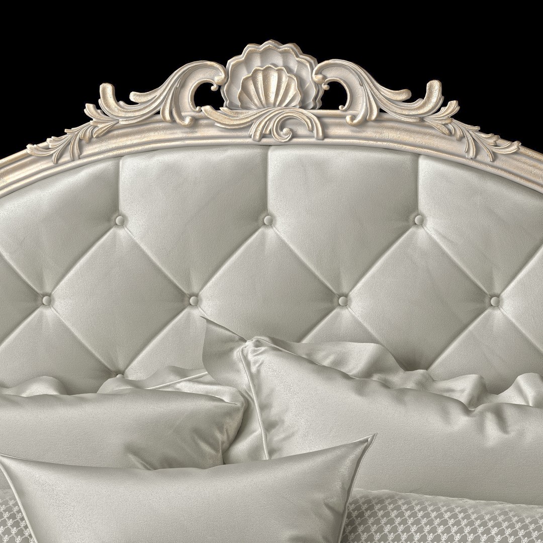 Silvano Grifoni Bed 3D Model – Classical Rococo Design, FBX & OBJ - View 4