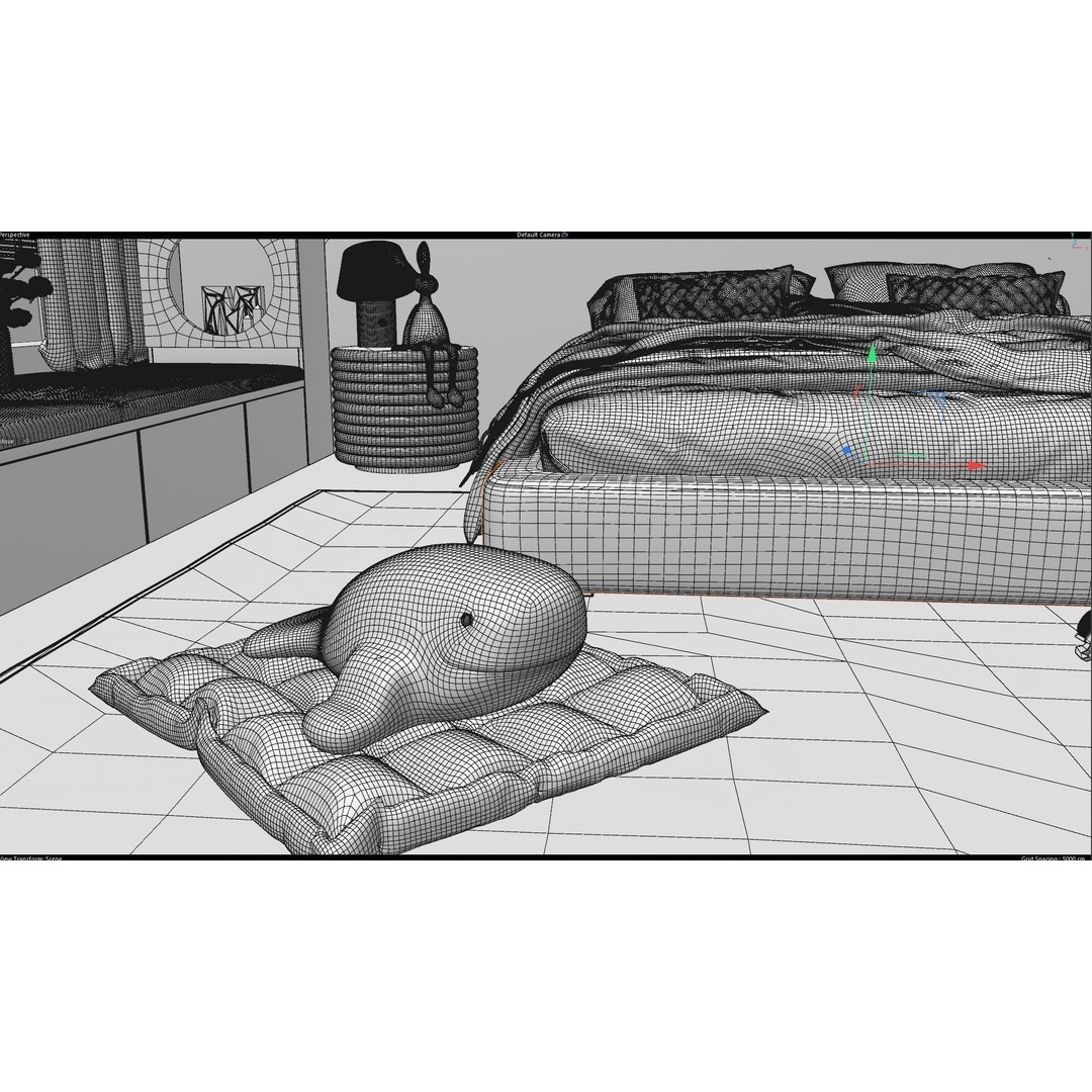 Child Bedroom 3D Model – Realistic Interior Scene, FBX, OBJ - View 6