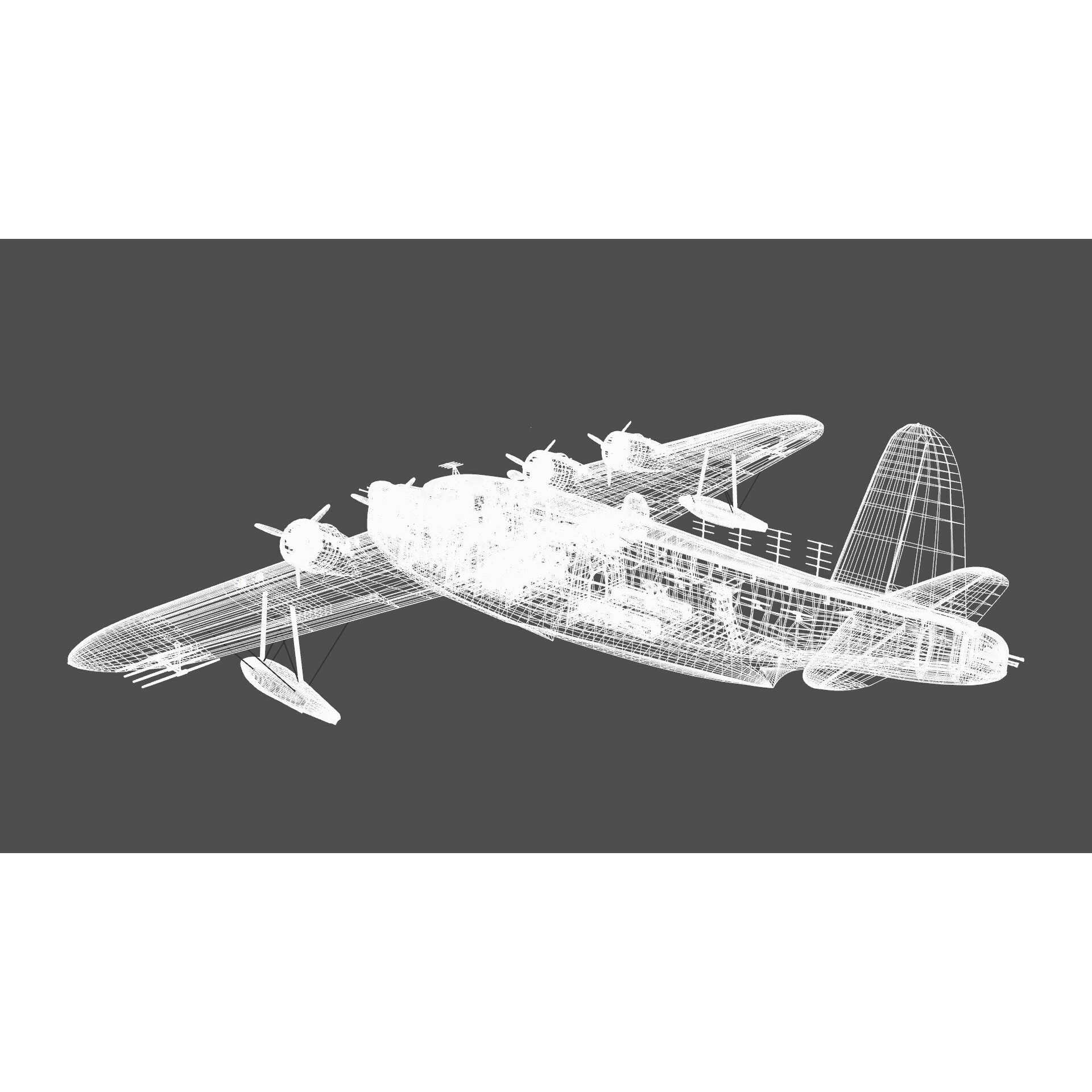 Short S.25 Sunderland - Low-Poly Game-Ready 3D Model