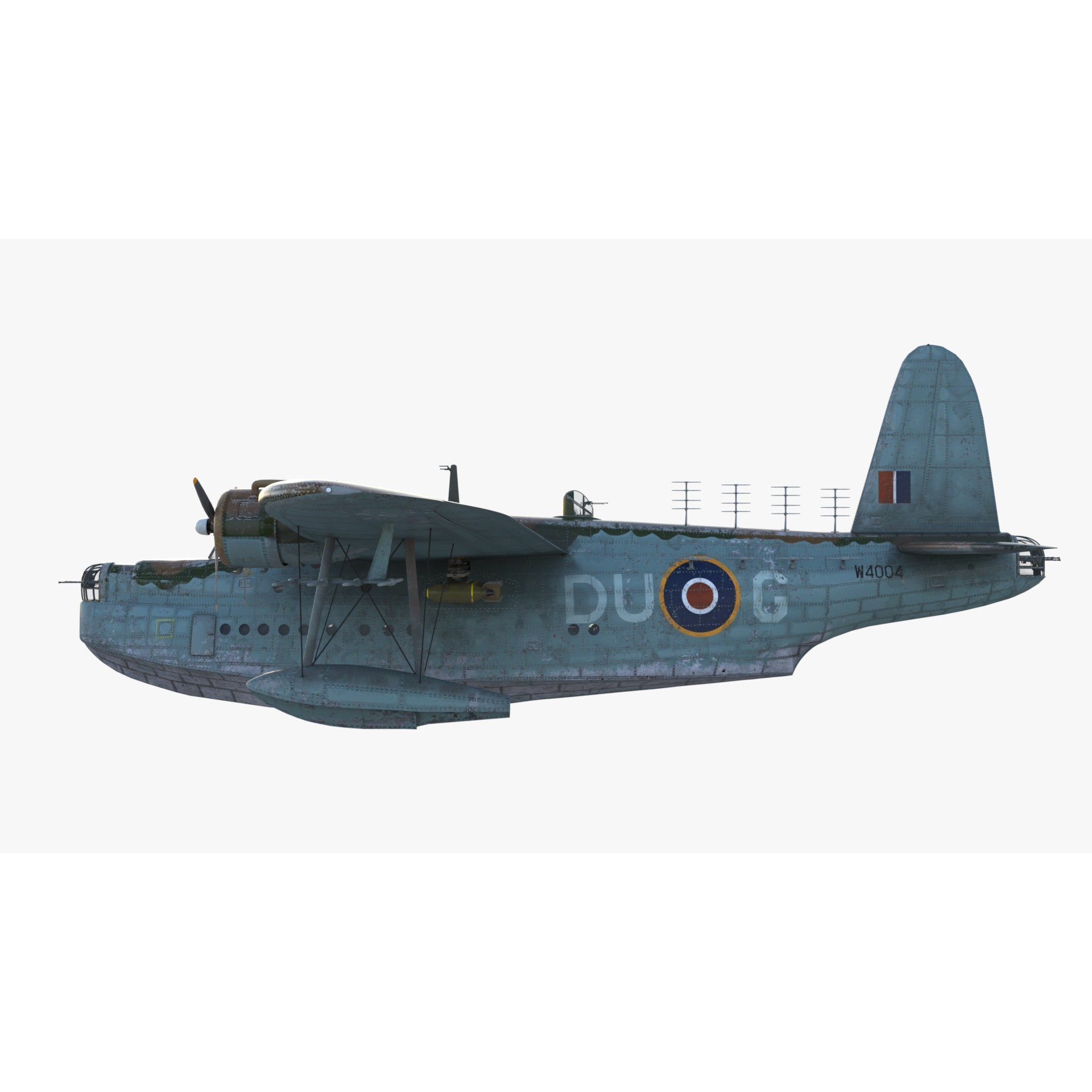 Short S.25 Sunderland - Low-Poly Game-Ready 3D Model - View 11