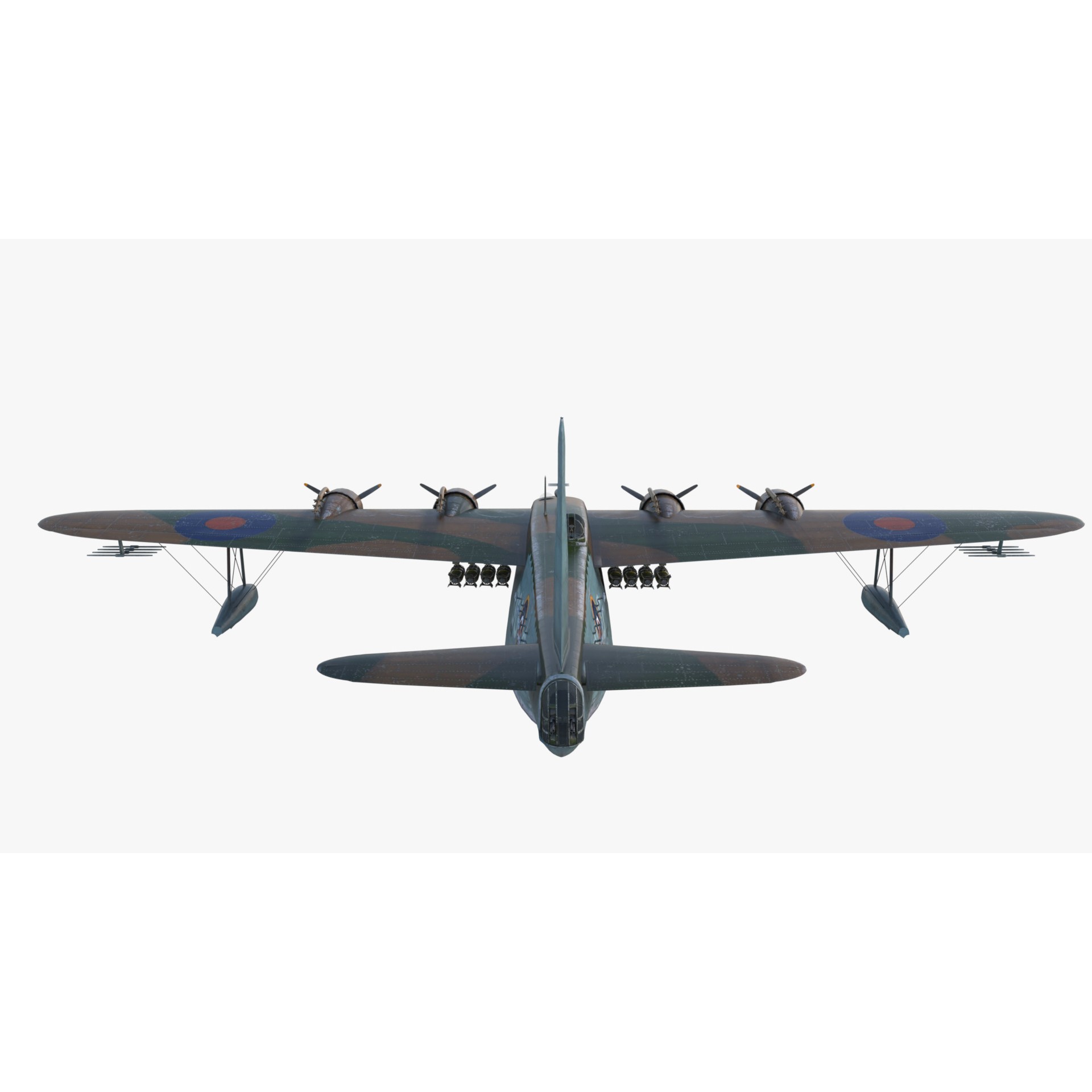 Short S.25 Sunderland - Low-Poly Game-Ready 3D Model - View 13