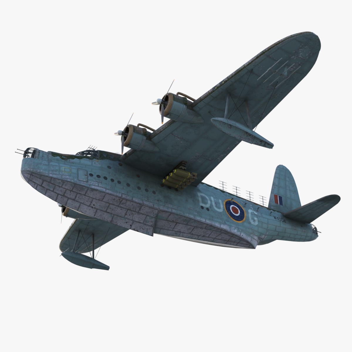 Short S.25 Sunderland - Low-Poly Game-Ready 3D Model - View 19