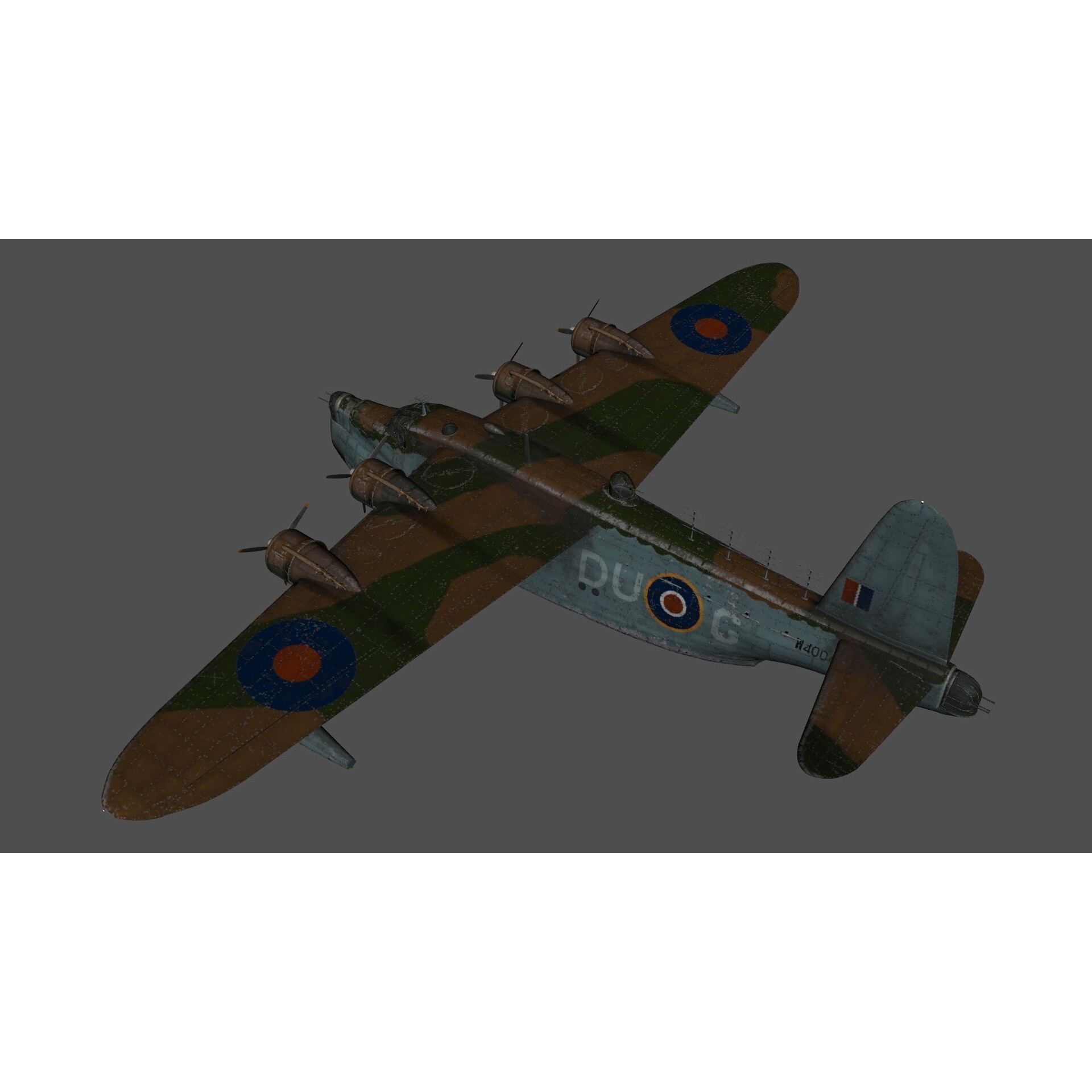 Short S.25 Sunderland - Low-Poly Game-Ready 3D Model - View 21