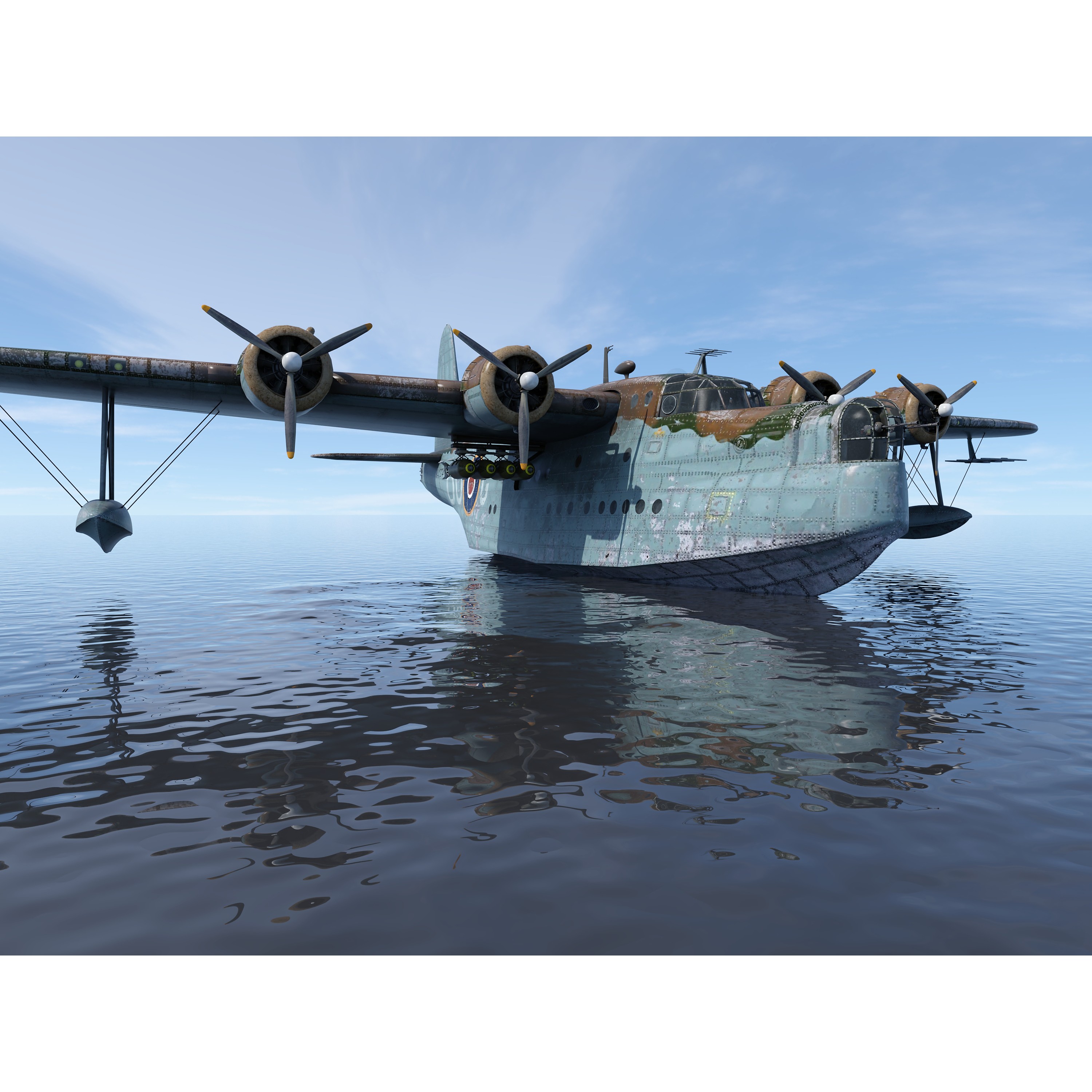 Short S.25 Sunderland - Low-Poly Game-Ready 3D Model - View 3