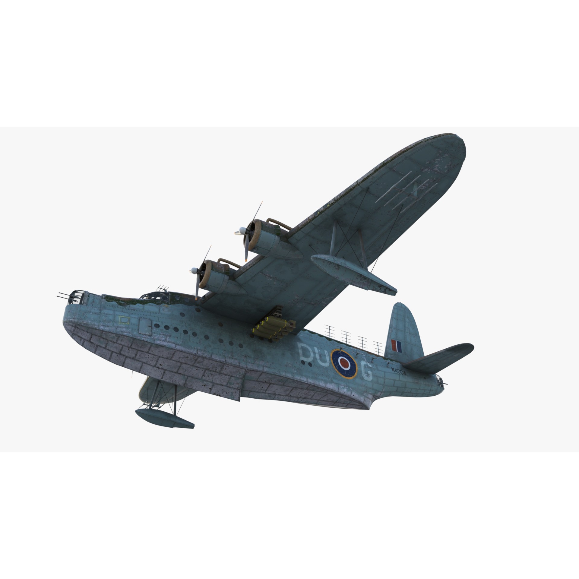 Short S.25 Sunderland - Low-Poly Game-Ready 3D Model - View 4