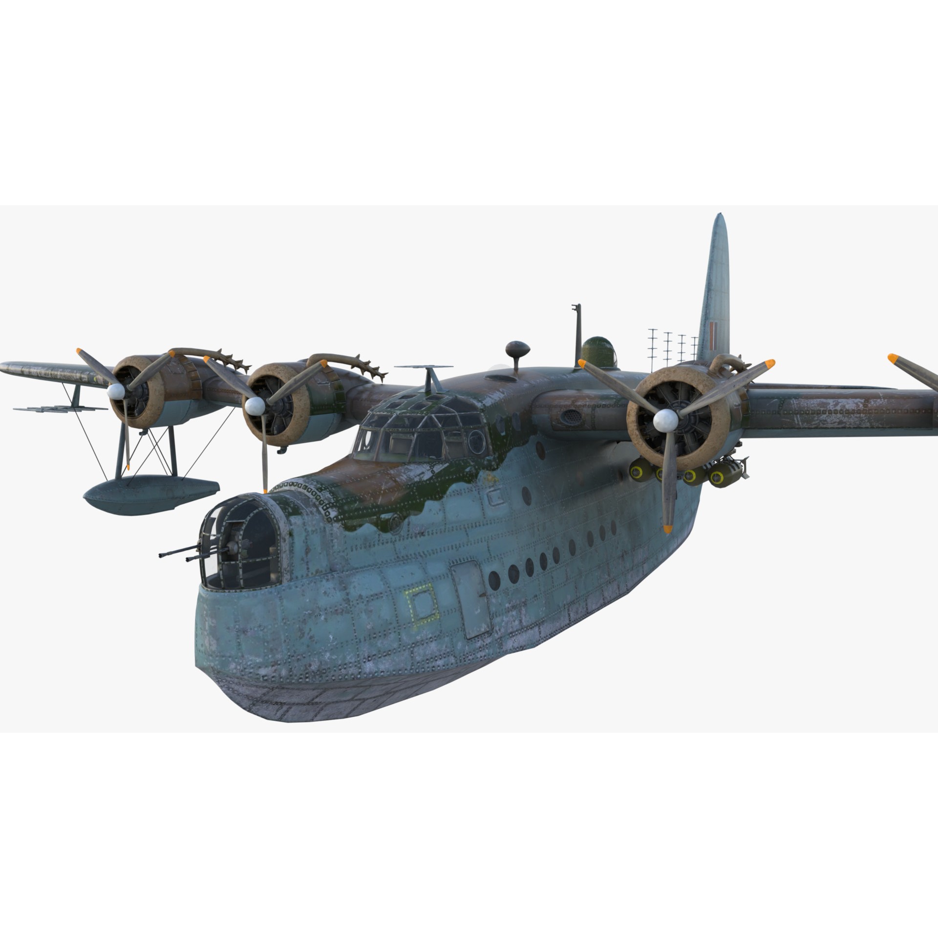 Short S.25 Sunderland - Low-Poly Game-Ready 3D Model - View 6