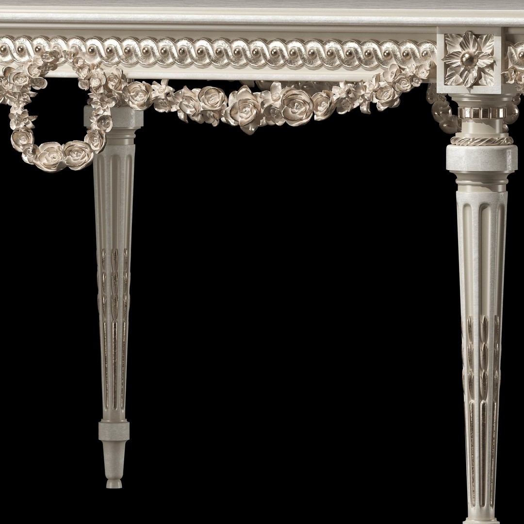 Rococo Table and Chairs Set 3D Model – Classic Furniture Asset, FBX - View 5