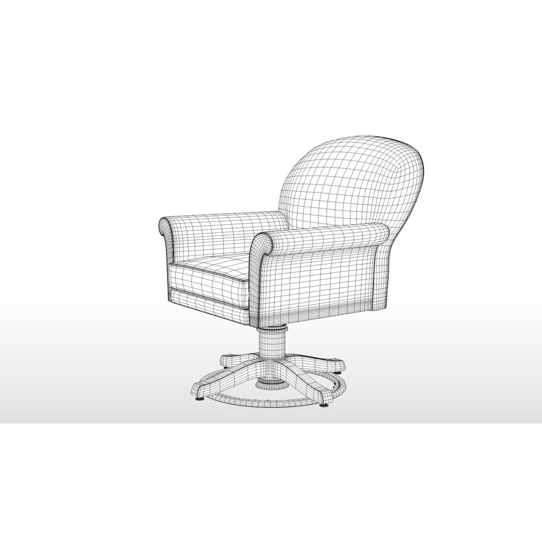 Floral Swivel Chair 3D Model – PBR Furniture Asset, FBX