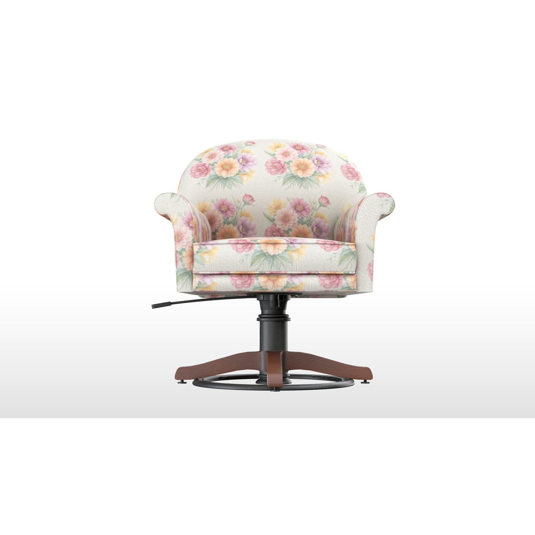 Floral Swivel Chair 3D Model – PBR Furniture Asset, FBX - View 10