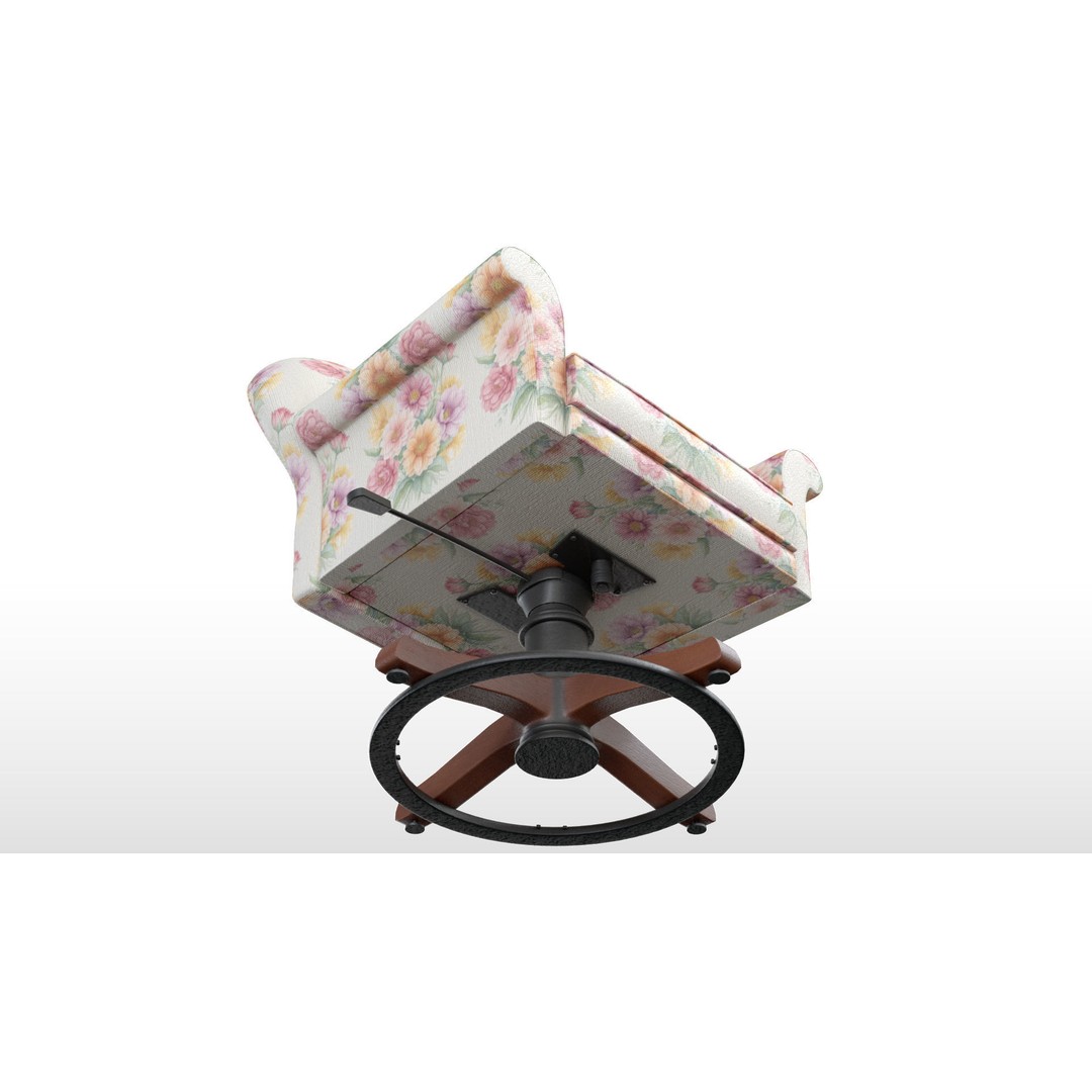 Floral Swivel Chair 3D Model – PBR Furniture Asset, FBX - View 11