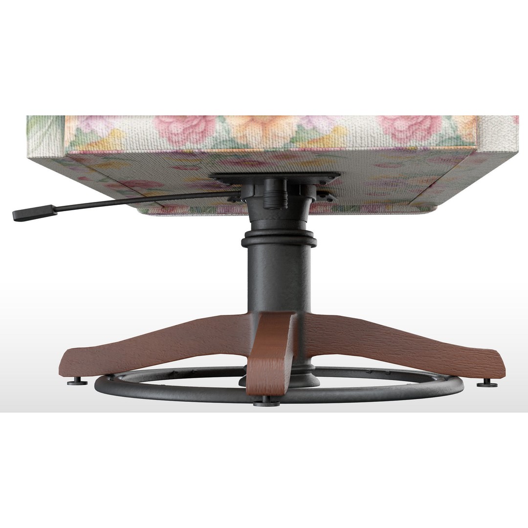 Floral Swivel Chair 3D Model – PBR Furniture Asset, FBX - View 12