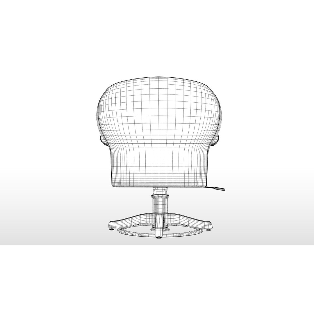 Floral Swivel Chair 3D Model – PBR Furniture Asset, FBX - View 14