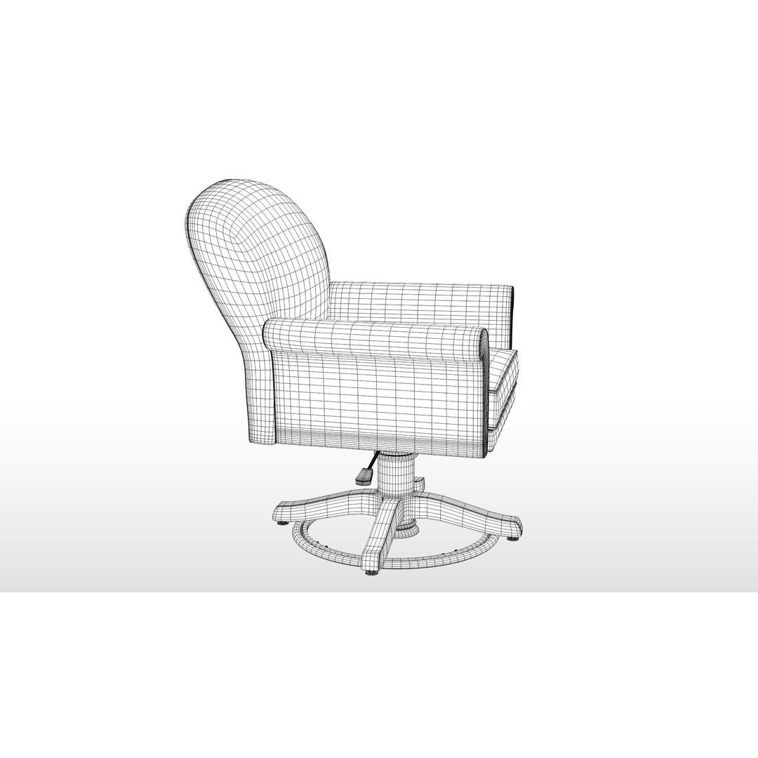 Floral Swivel Chair 3D Model – PBR Furniture Asset, FBX - View 15