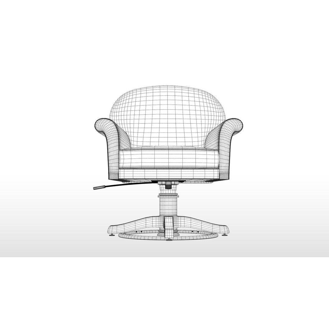 Floral Swivel Chair 3D Model – PBR Furniture Asset, FBX - View 19