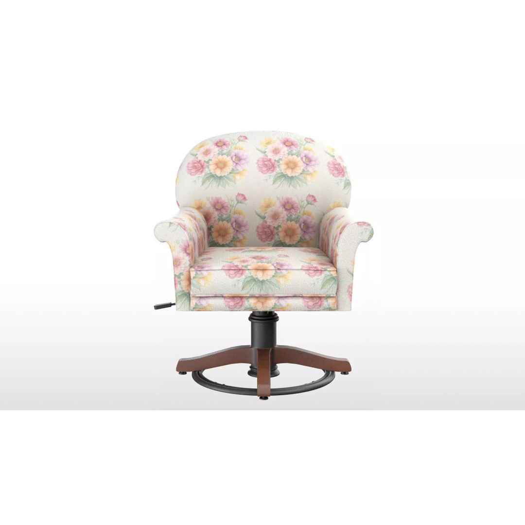Floral Swivel Chair 3D Model – PBR Furniture Asset, FBX - View 2