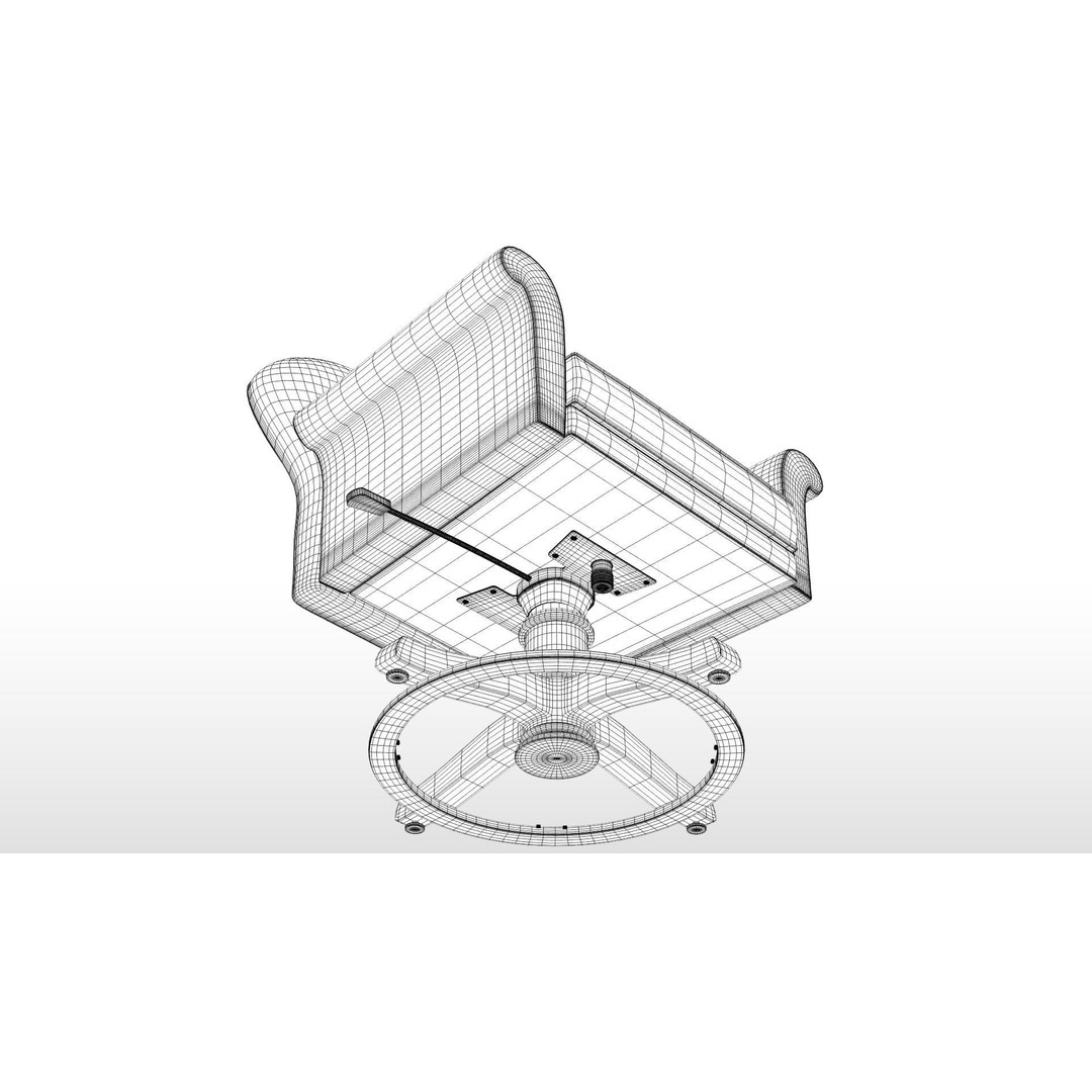 Floral Swivel Chair 3D Model – PBR Furniture Asset, FBX - View 20