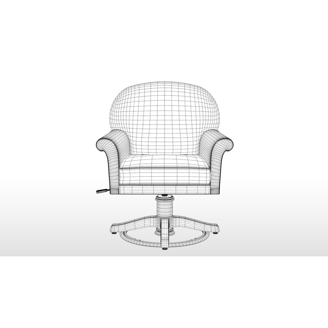 Floral Swivel Chair 3D Model – PBR Furniture Asset, FBX - View 22