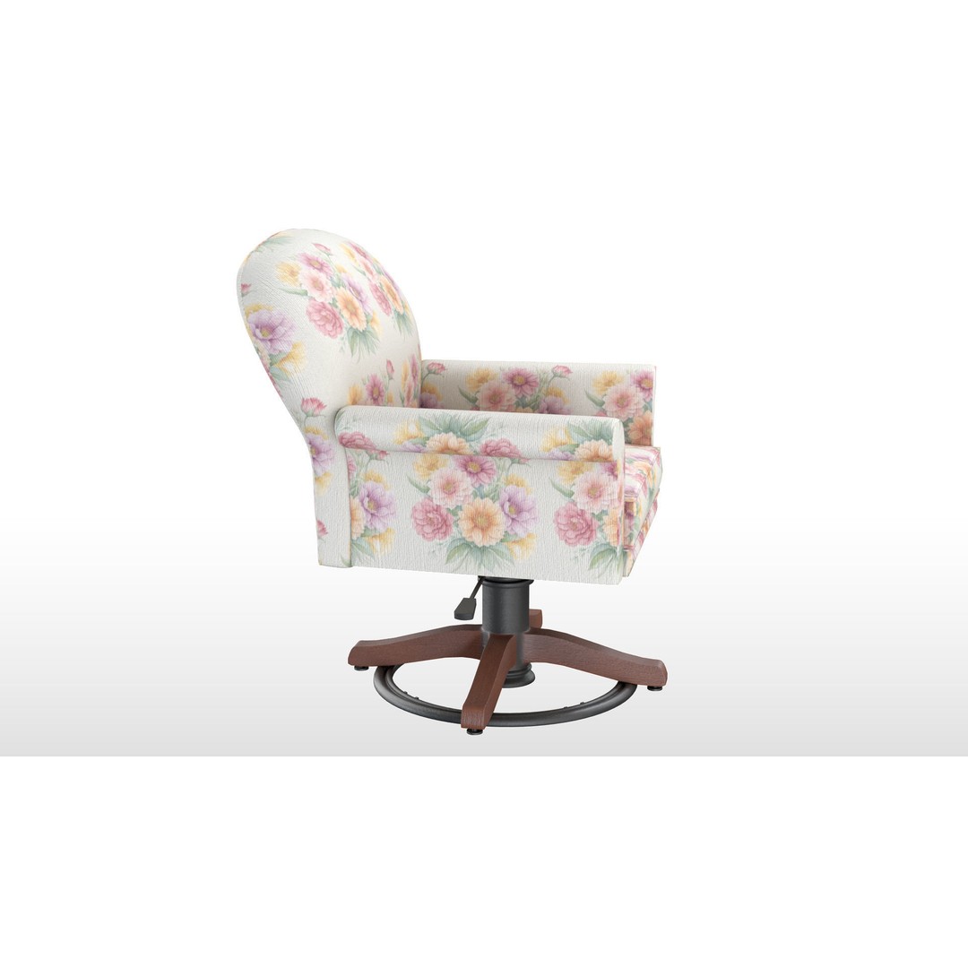 Floral Swivel Chair 3D Model – PBR Furniture Asset, FBX - View 6