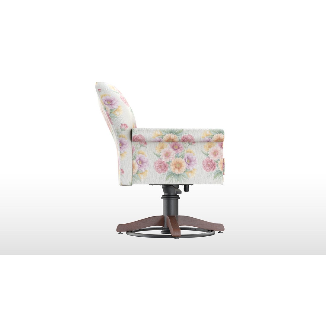 Floral Swivel Chair 3D Model – PBR Furniture Asset, FBX - View 7
