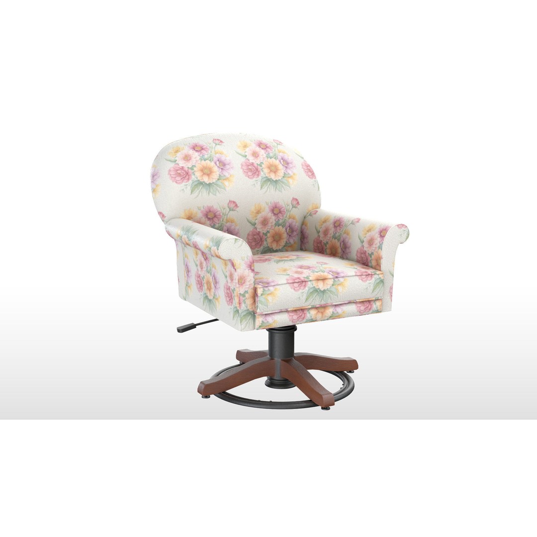 Floral Swivel Chair 3D Model – PBR Furniture Asset, FBX - View 8