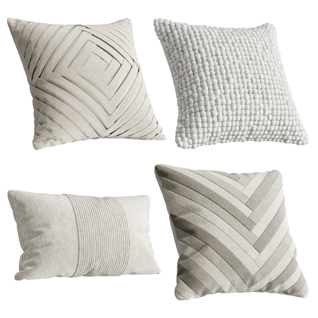 Seat Pillows 3D Model – Cozy Cushions for Window Seats, FBX - View 5