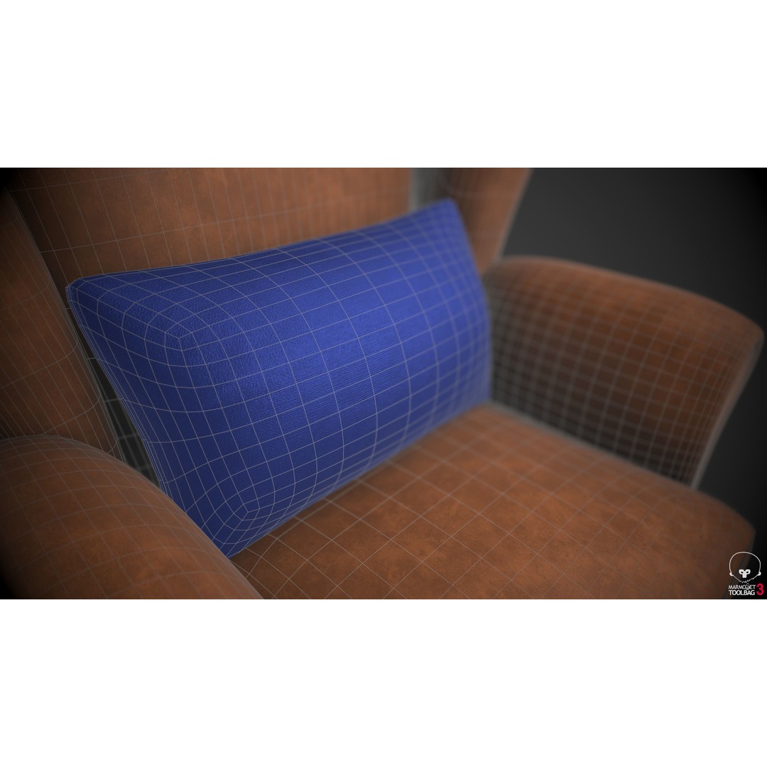 Wingback Chair 3D Model – Low Poly Furniture Asset, FBX