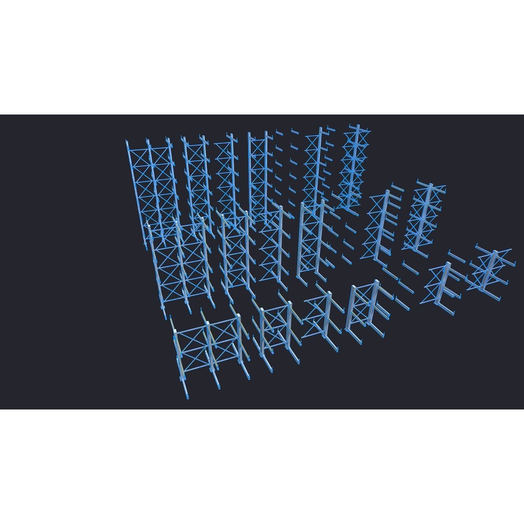 Warehouse Heavy Racks 3D Model – Low Poly Game Asset, FBX