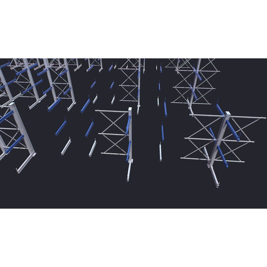 Warehouse Heavy Racks 3D Model – Low Poly Game Asset, FBX - View 11