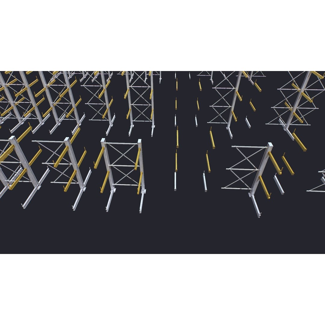 Warehouse Heavy Racks 3D Model – Low Poly Game Asset, FBX - View 5