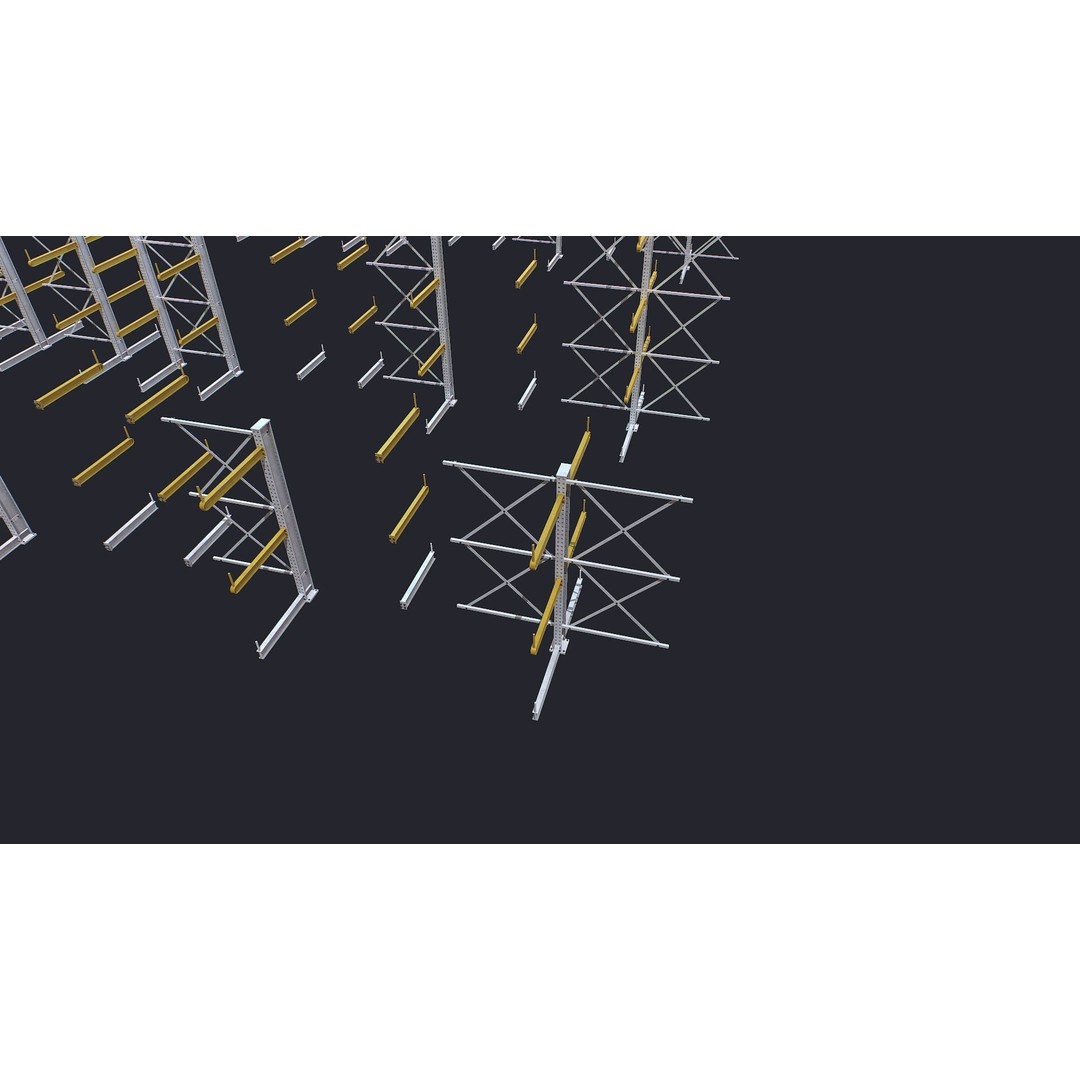 Warehouse Heavy Racks 3D Model – Low Poly Game Asset, FBX - View 6