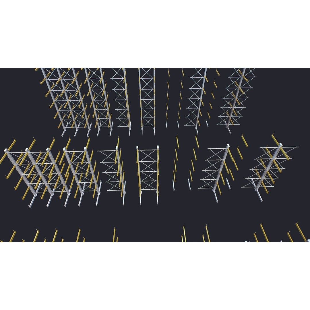 Warehouse Heavy Racks 3D Model – Low Poly Game Asset, FBX - View 7