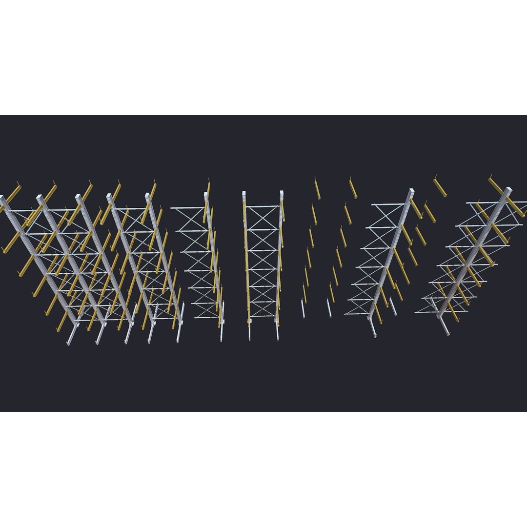 Warehouse Heavy Racks 3D Model – Low Poly Game Asset, FBX - View 8