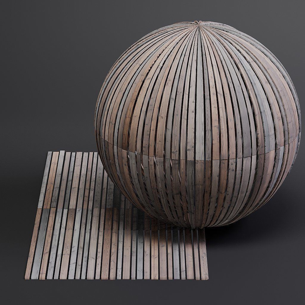 Wood Facade 3D Model – Timber Cladding PBR Textures, 8K Seamless - View 11