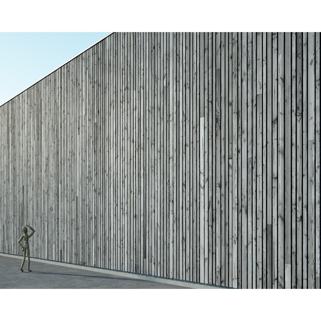 Wood Facade 3D Model – Timber Cladding PBR Textures, 8K Seamless - View 18