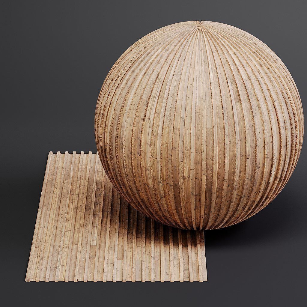 Wood Facade 3D Model – Timber Cladding PBR Textures, 8K Seamless - View 25