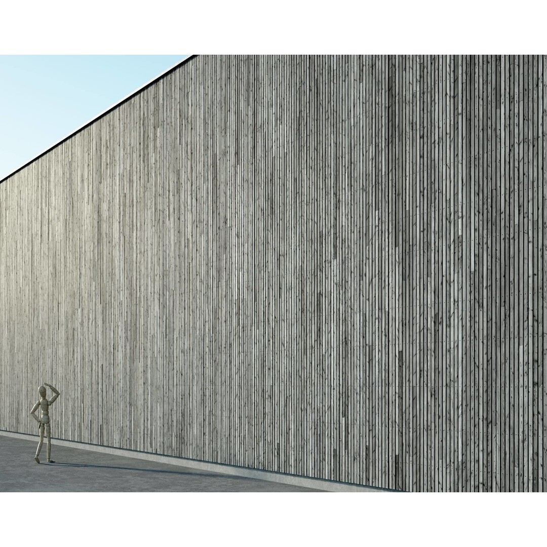 Wood Facade 3D Model – Timber Cladding PBR Textures, 8K Seamless - View 38