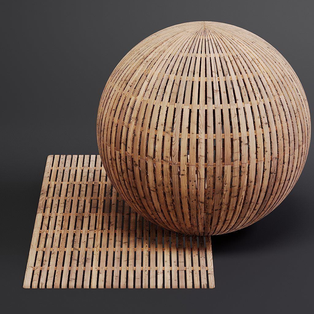 Wood Facade 3D Model – Timber Cladding PBR Textures, 8K Seamless - View 49