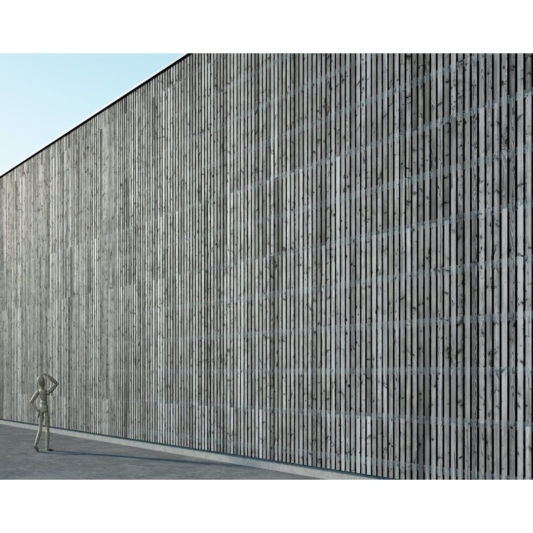 Wood Facade 3D Model – Timber Cladding PBR Textures, 8K Seamless - View 54