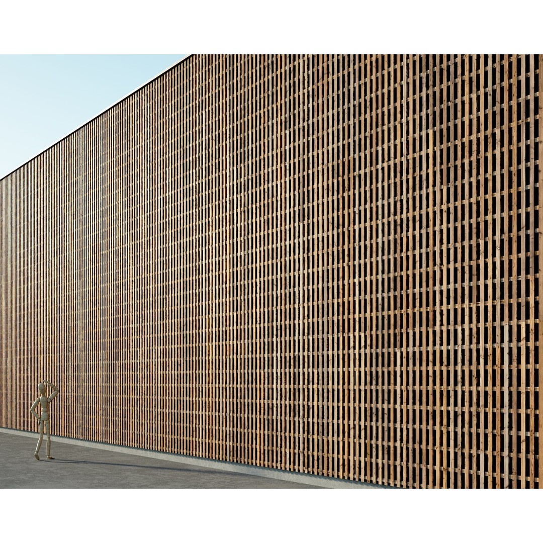 Wood Facade 3D Model – Timber Cladding PBR Textures, 8K Seamless - View 56