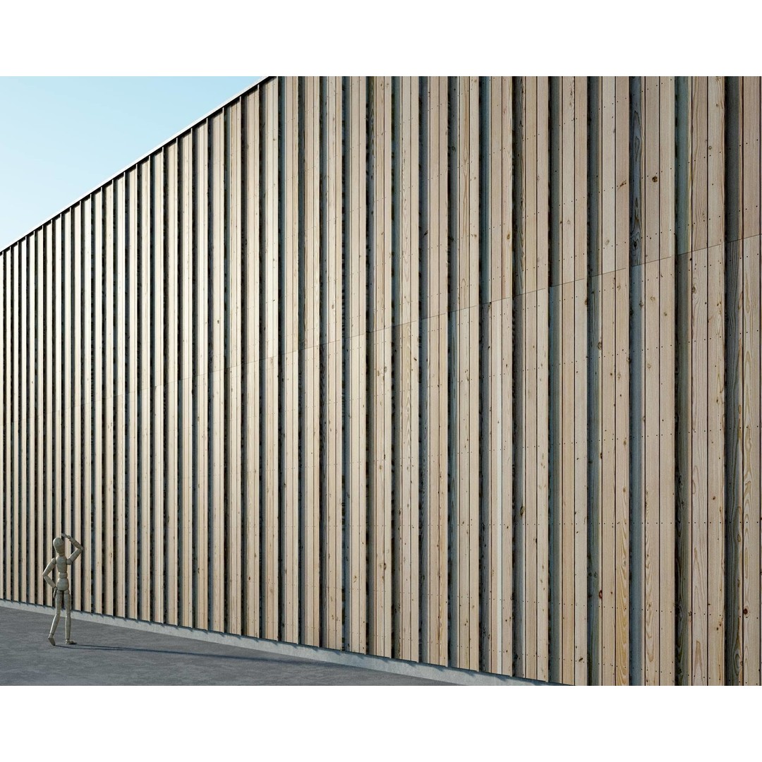 Wood Facade 3D Model – Timber Cladding PBR Textures, 8K Seamless - View 62