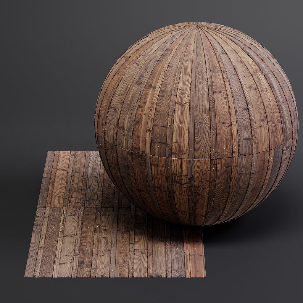 Wood Facade 3D Model – Timber Cladding PBR Textures, 8K Seamless - View 65