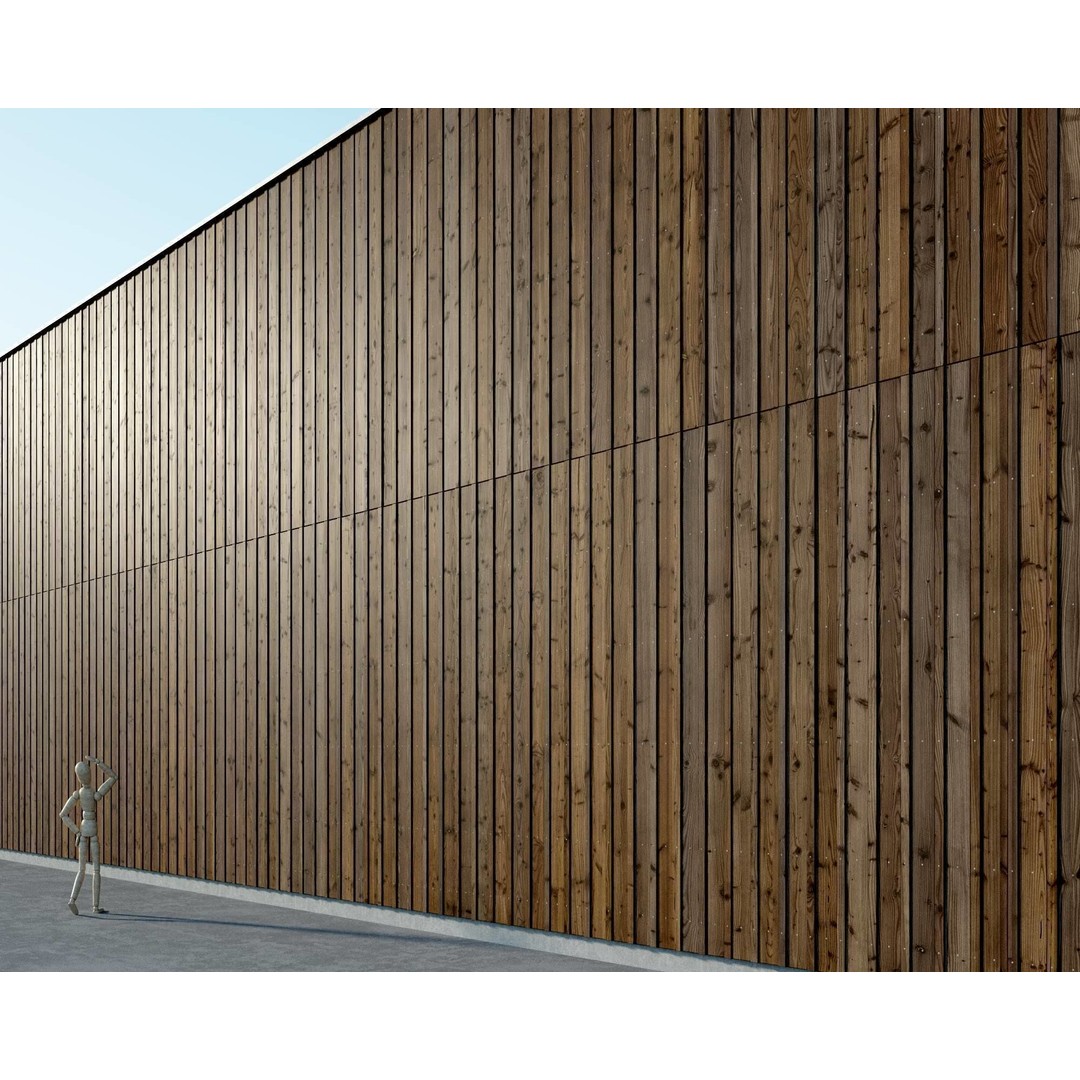 Wood Facade 3D Model – Timber Cladding PBR Textures, 8K Seamless - View 66