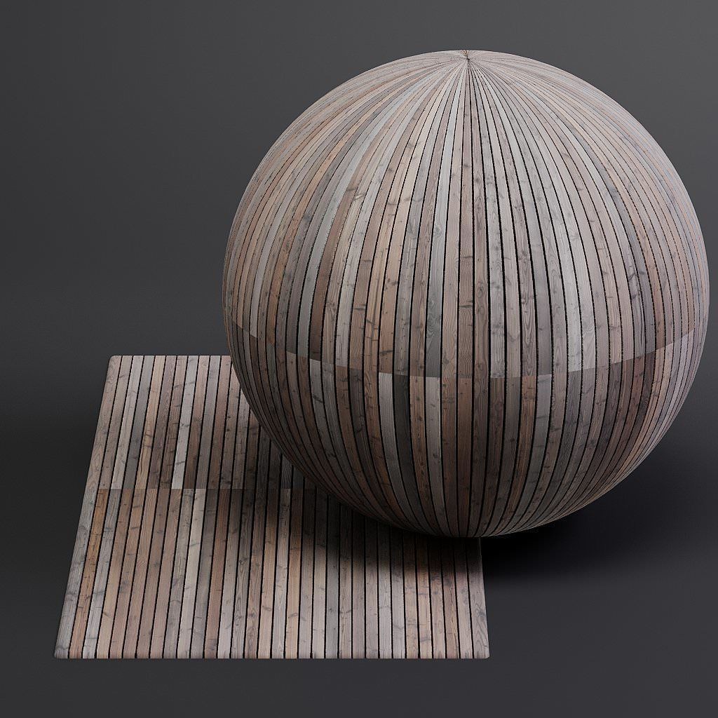 Wood Facade 3D Model – Timber Cladding PBR Textures, 8K Seamless - View 7