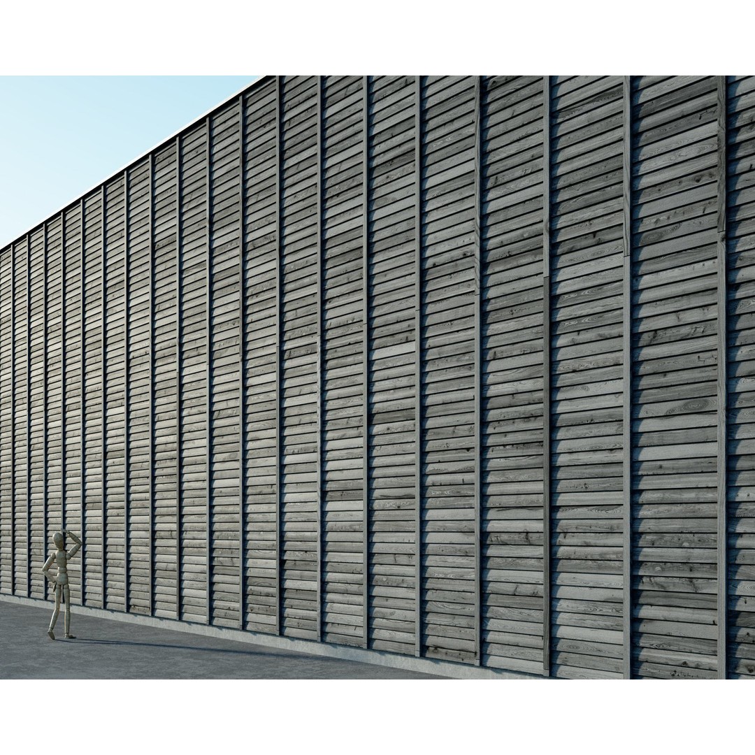 Wood Facade 3D Model – Timber Cladding PBR Textures, 8K Seamless - View 70