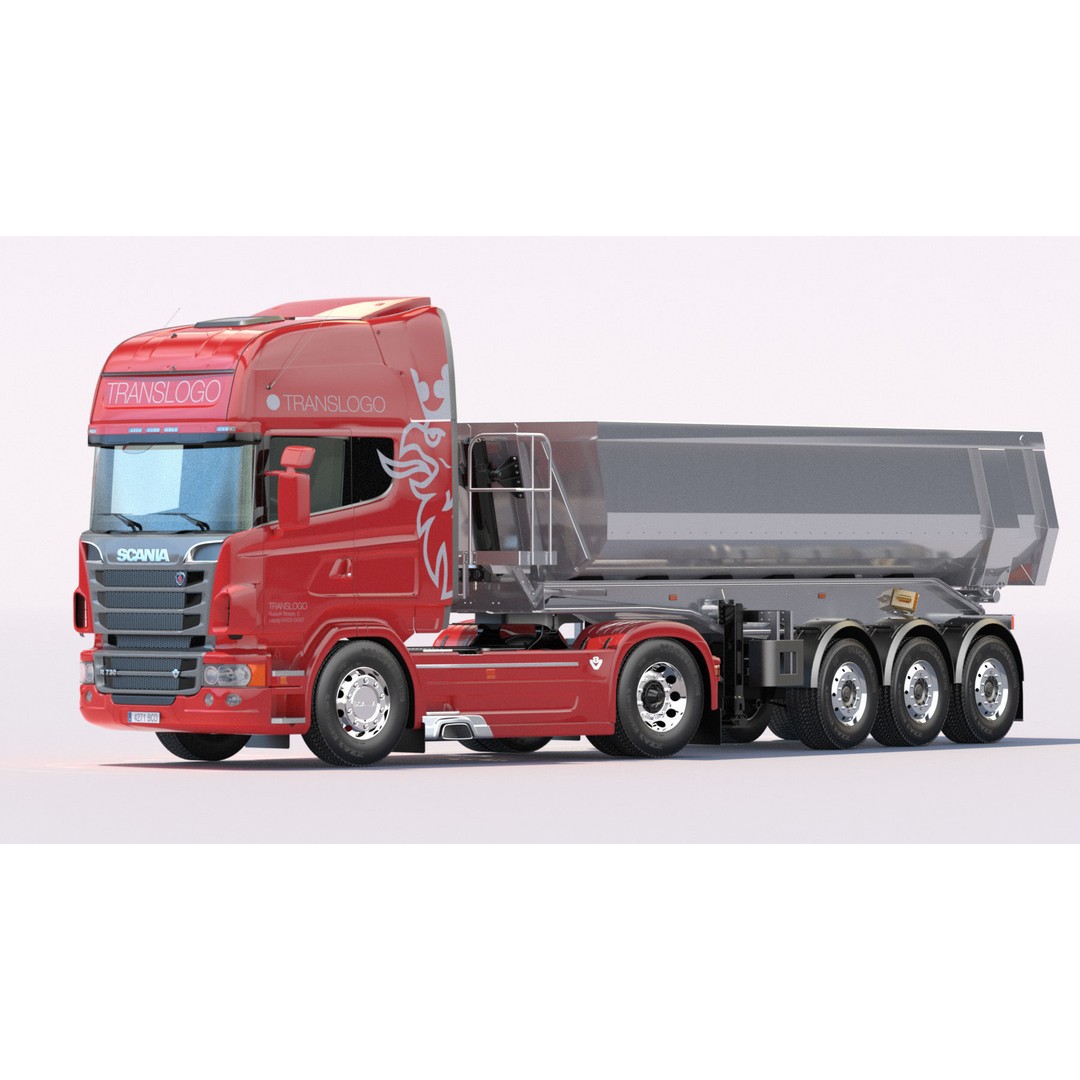 Euro Truck 3D Model – Detailed Aluminium Dumper, Game-Ready FBX - View 5