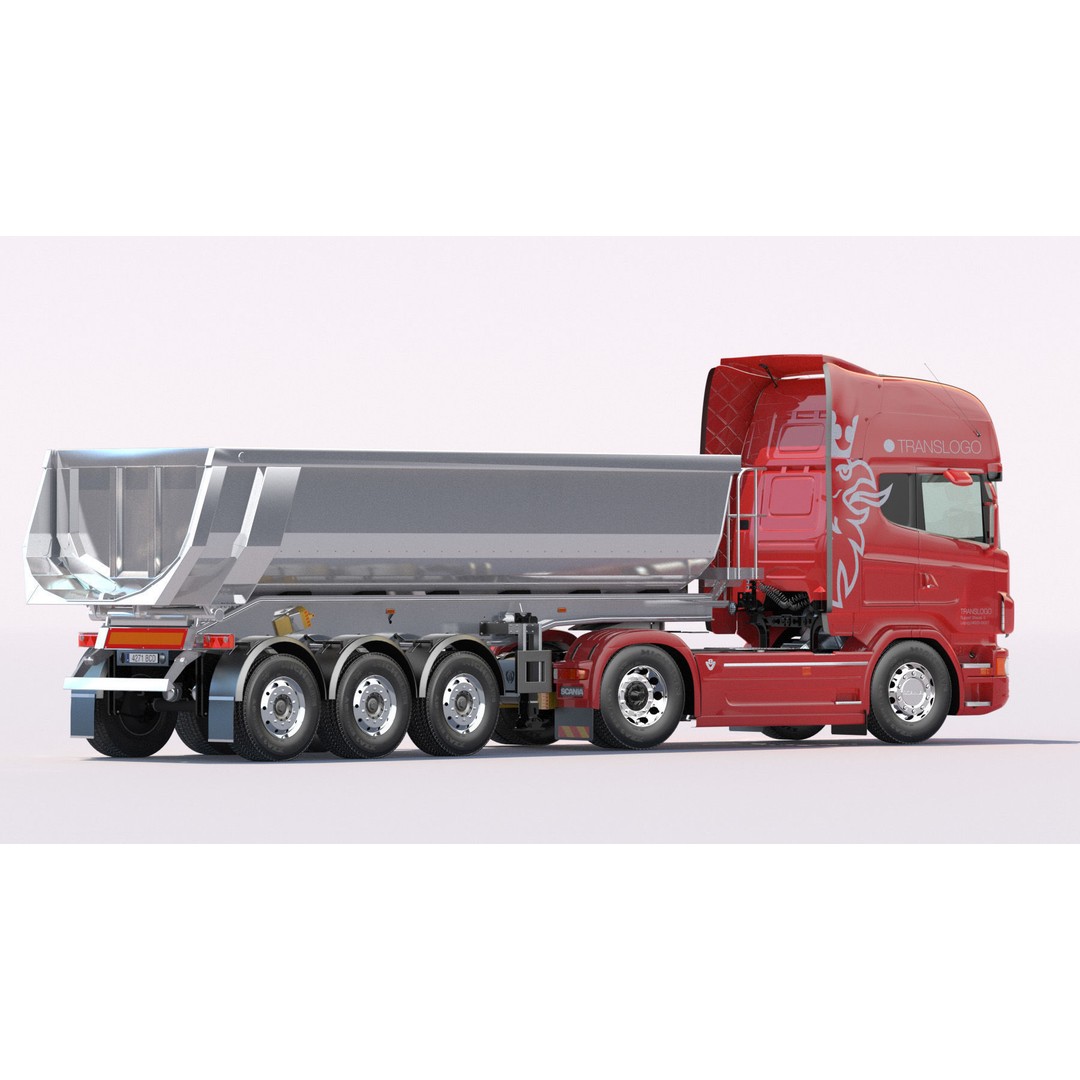 Euro Truck 3D Model – Detailed Aluminium Dumper, Game-Ready FBX - View 6