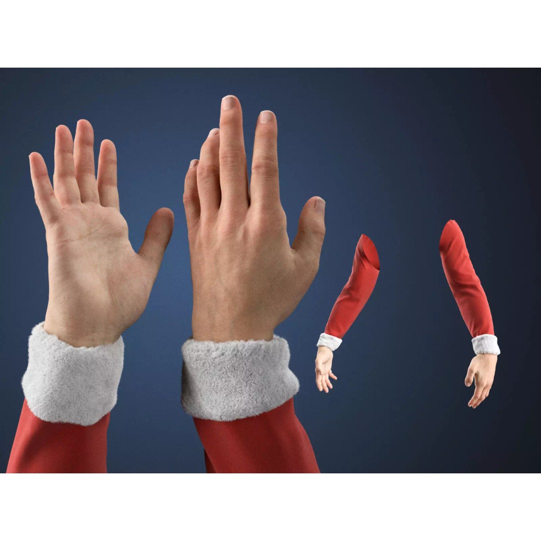 Realistic Santa Arms 3D Model – Cinematic Rigged Character for Blender - View 2